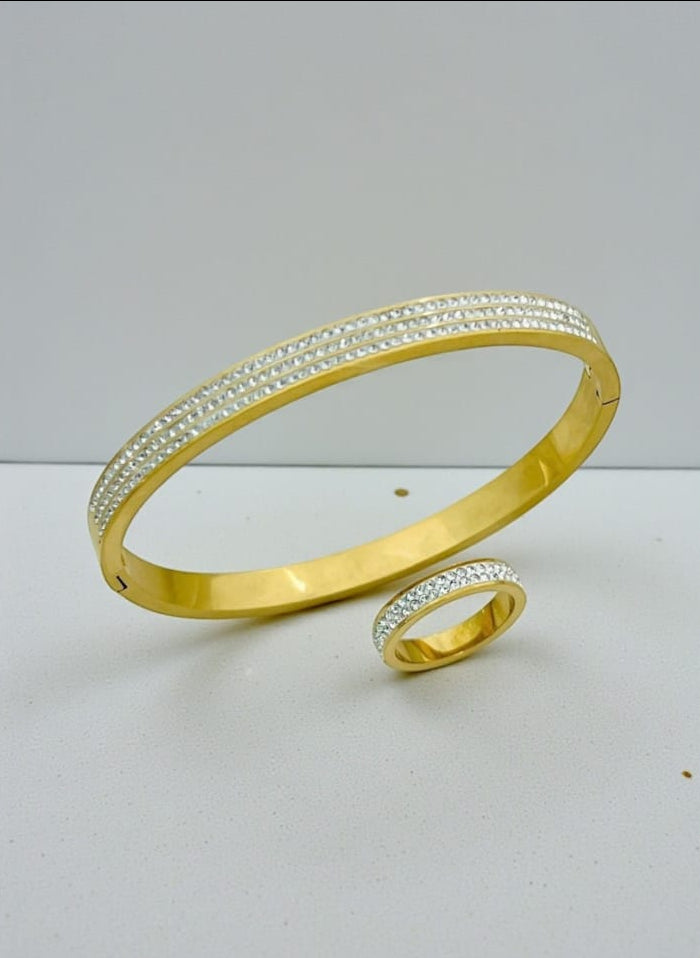 Premium Quality Stainless Steel Handcuff & Ring Combo Set