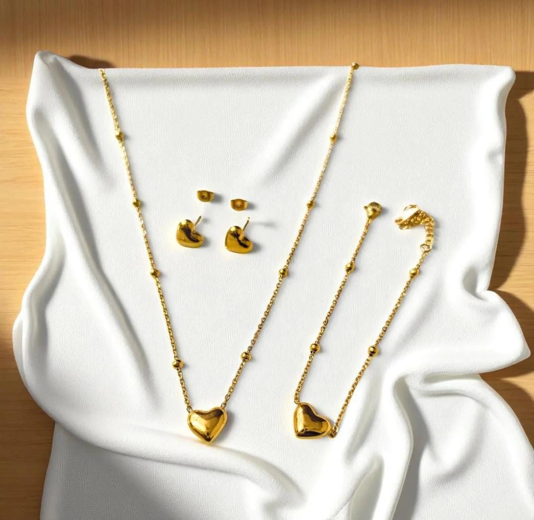 Premium Quality Stainless Steel Heart Jewelry Set