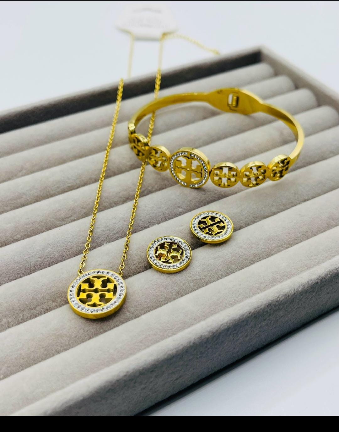 Branded Tory Burch Handcuff & Necklace Set