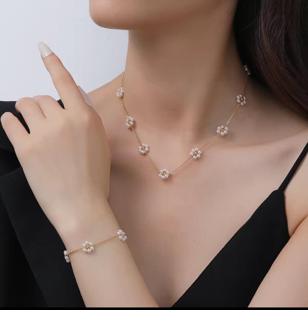 Premium Quality Stainless Steel White Flower Combo Set