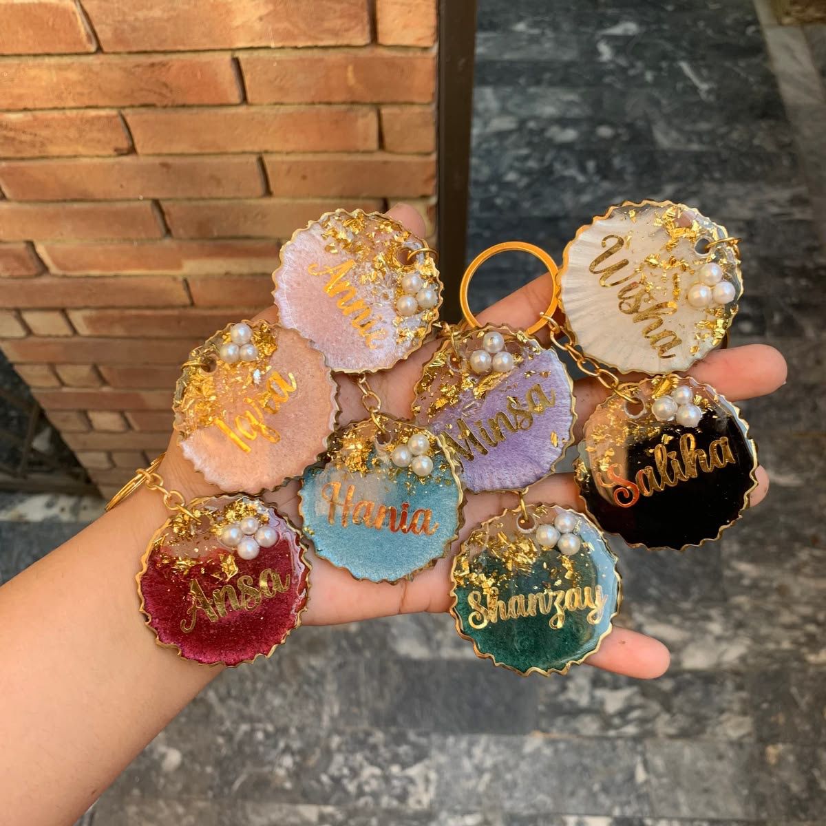 Custom Resin Name Keychains(customized order available)