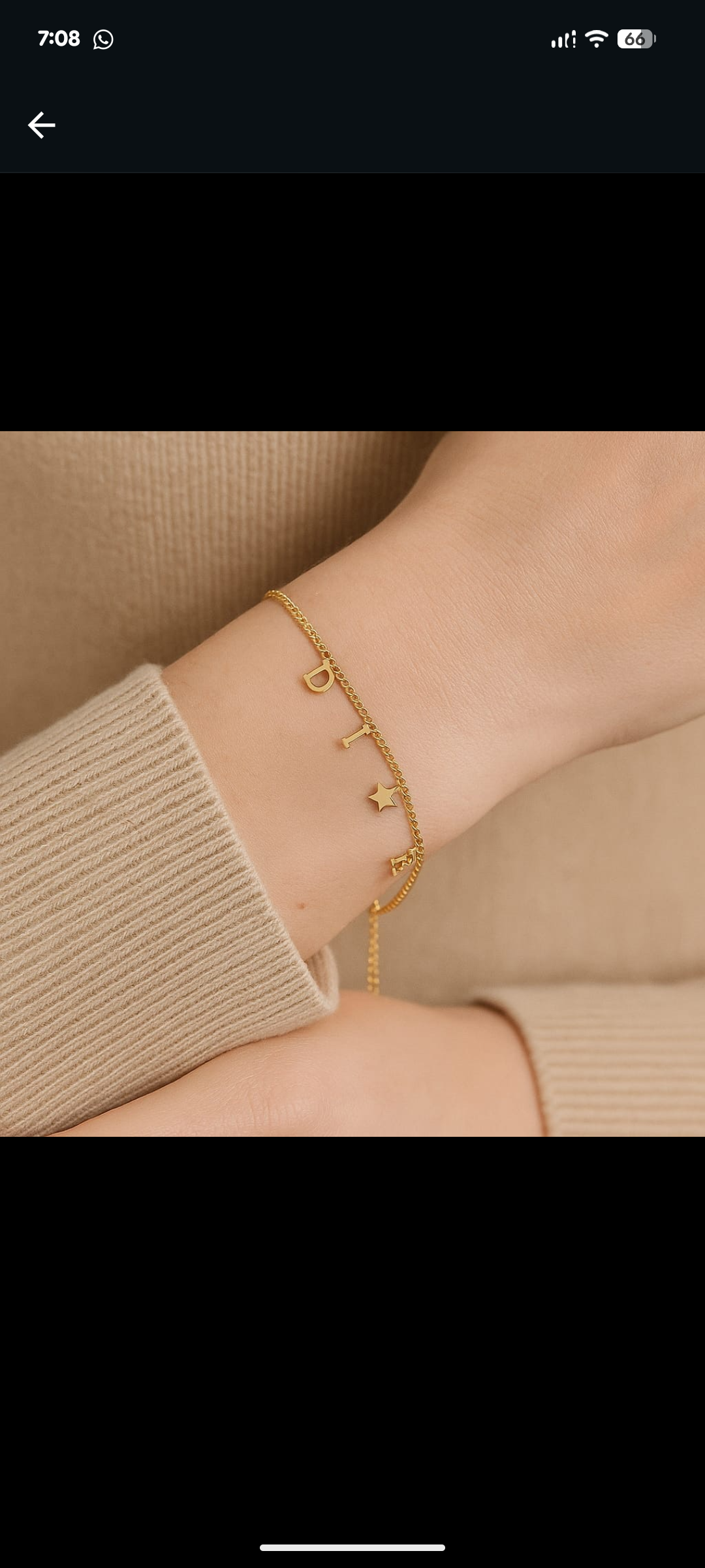 Christian DiOR Gold Plated Stainless Steel Chain Bracelet with Charms.