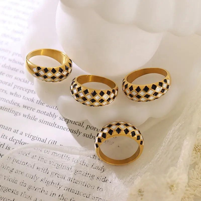 Gold plated stainless steel stackable ring