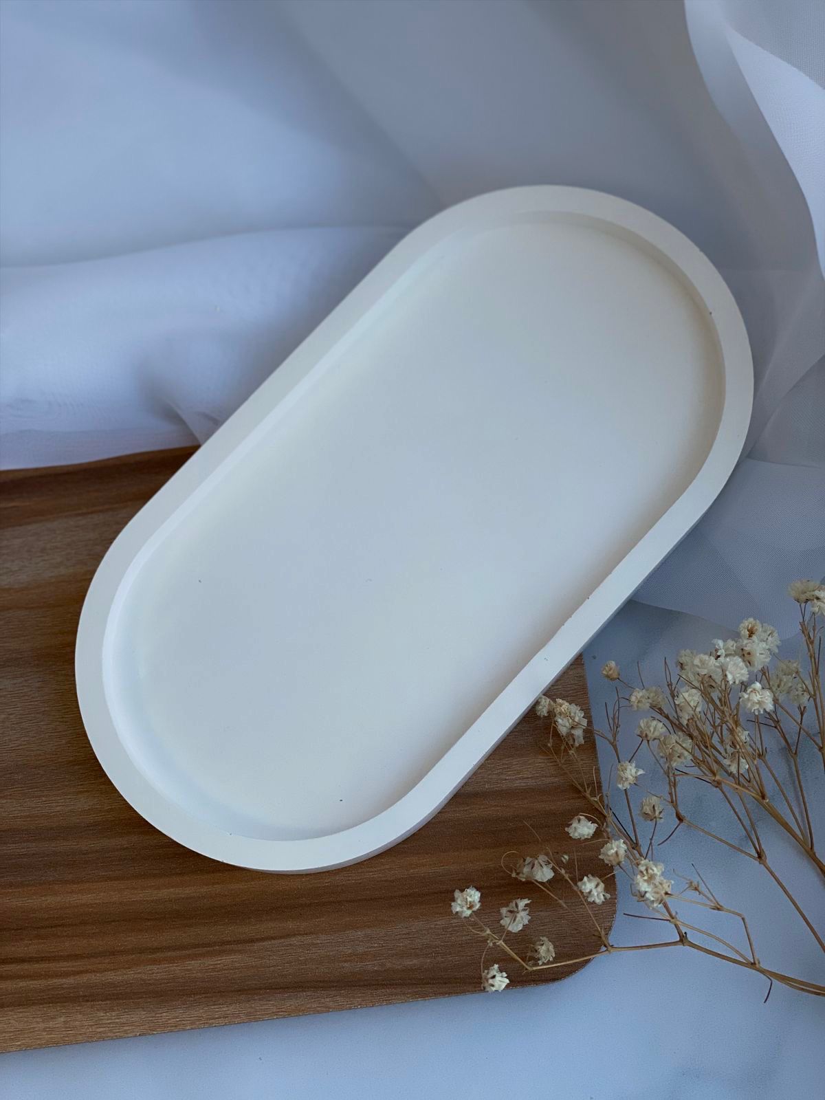 Minimalist White Oval Tray for home decor(customized order available)