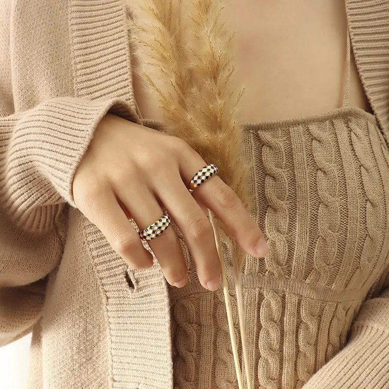 Gold plated stainless steel stackable ring
