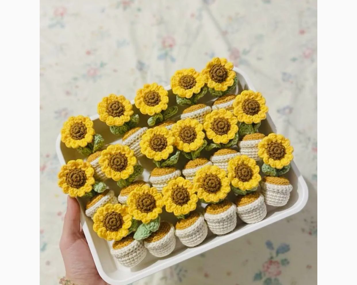 Miniature Crochet Sunflower Potted Plant(customize order available)