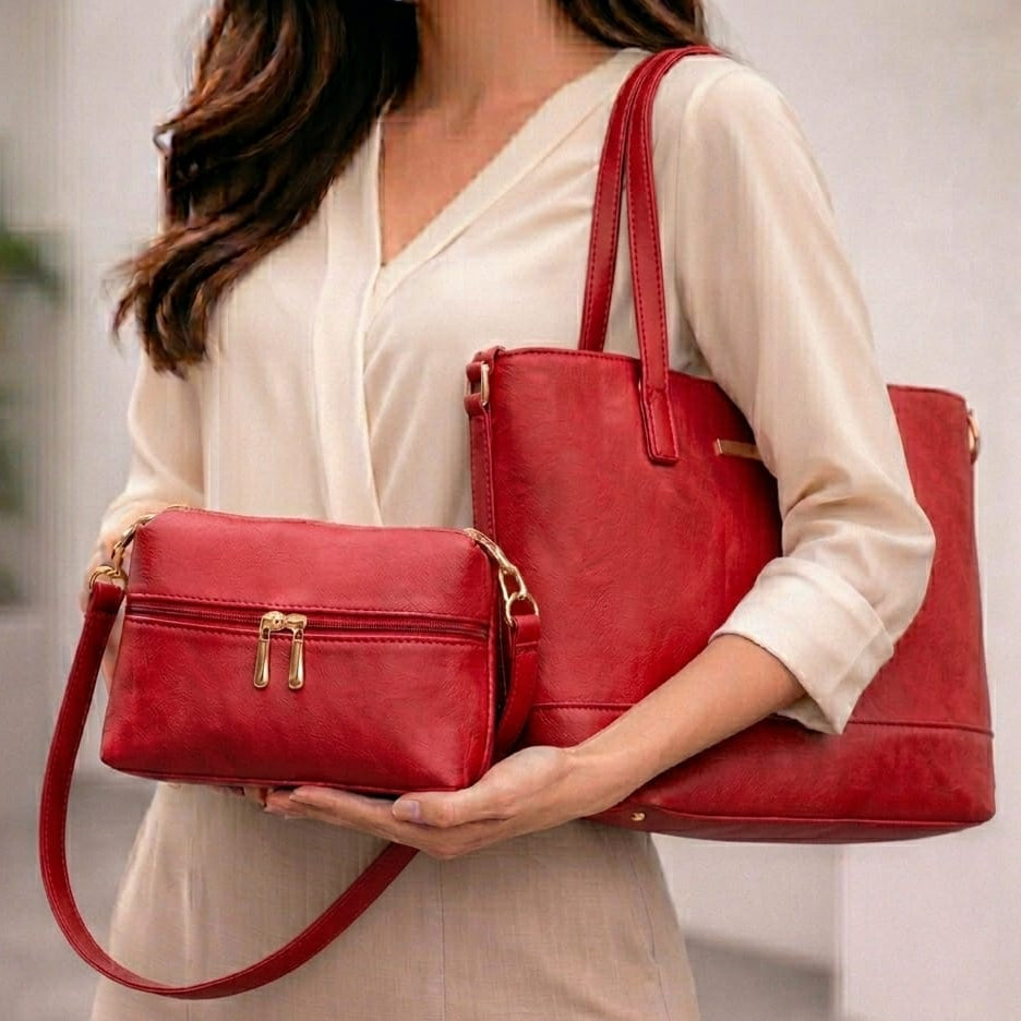 Signature 2-Piece Textured Tote & Crossbody Bag Set