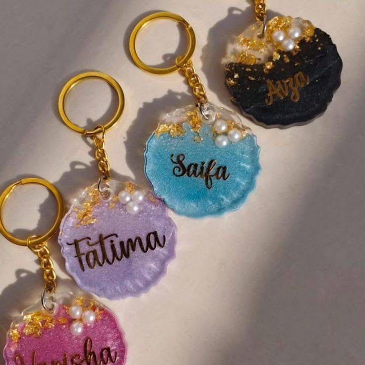 Custom Resin Name Keychains(customized order available)