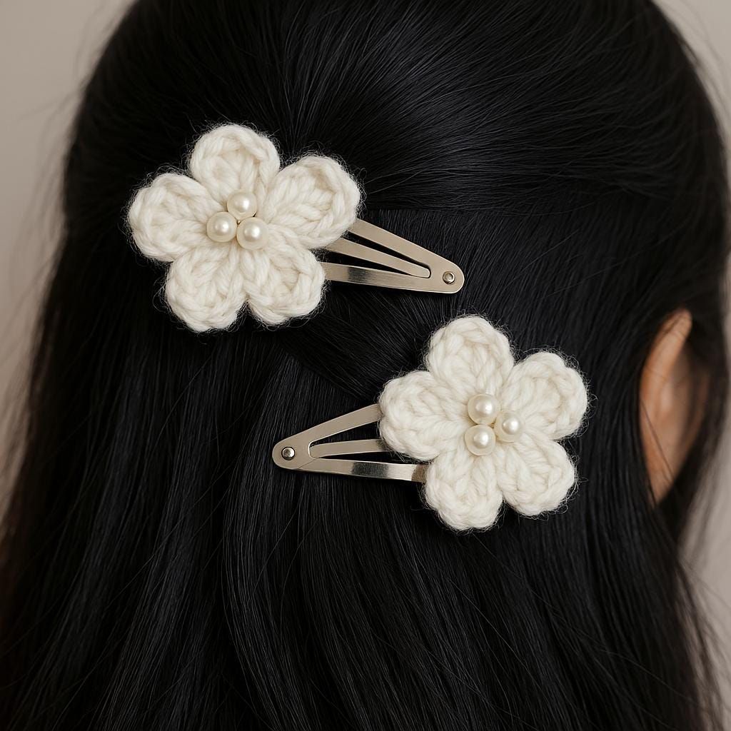 Handmade Crochet Floral Hair Pins(customized order available)