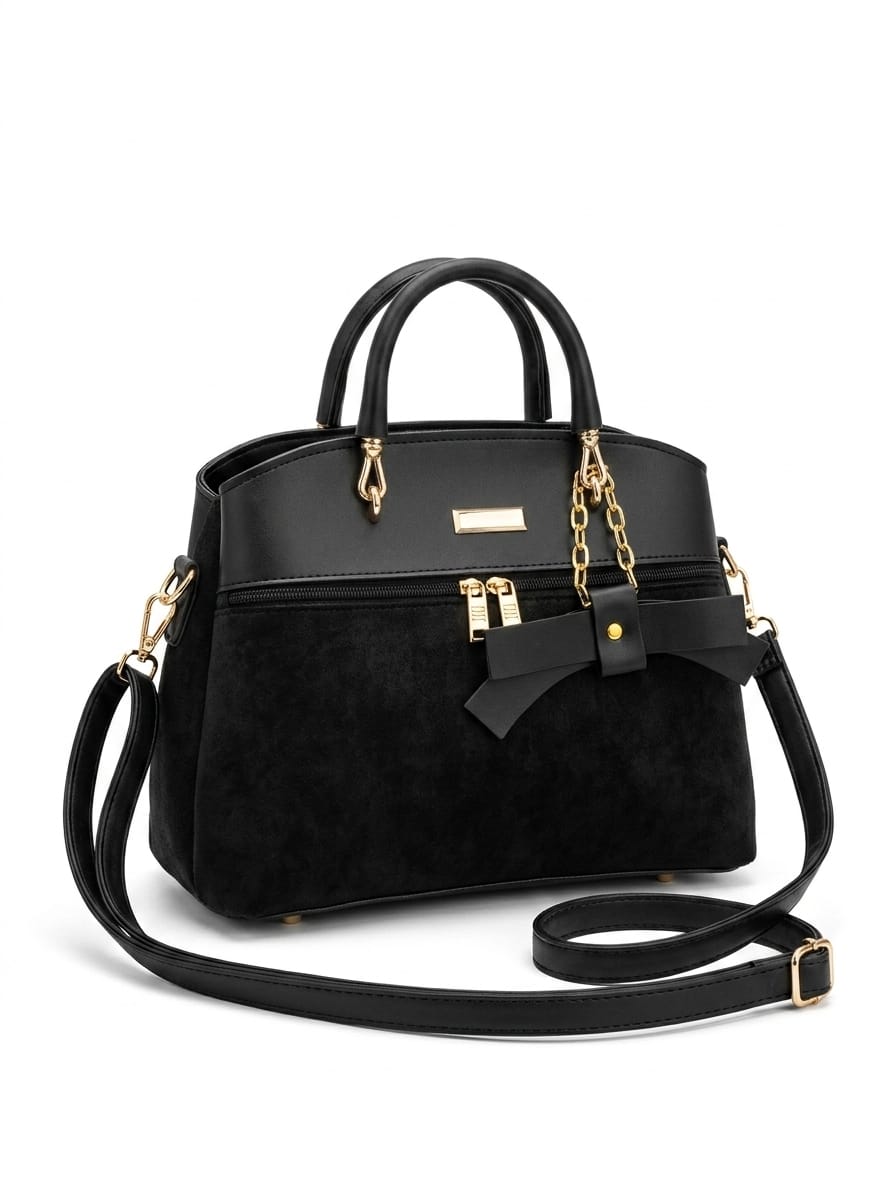 Premium Faux Leather Top-Handle Satchel Bag for Women