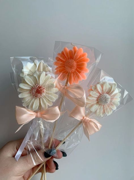 Handcrafted Daisy Flower Wand Candles | Decorative Floral Gifts(All colors available)(customized order available)