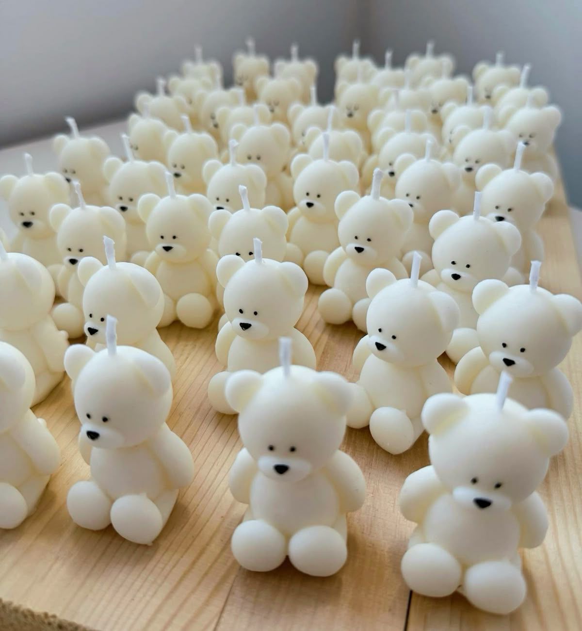 Handmade Teddy Bear Candle – Minimal Aesthetic Gift (all colors available) customize order available