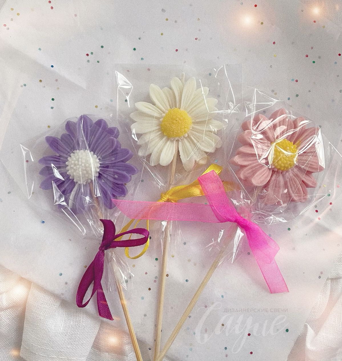 Handcrafted Daisy Flower Wand Candles | Decorative Floral Gifts(All colors available)(customized order available)