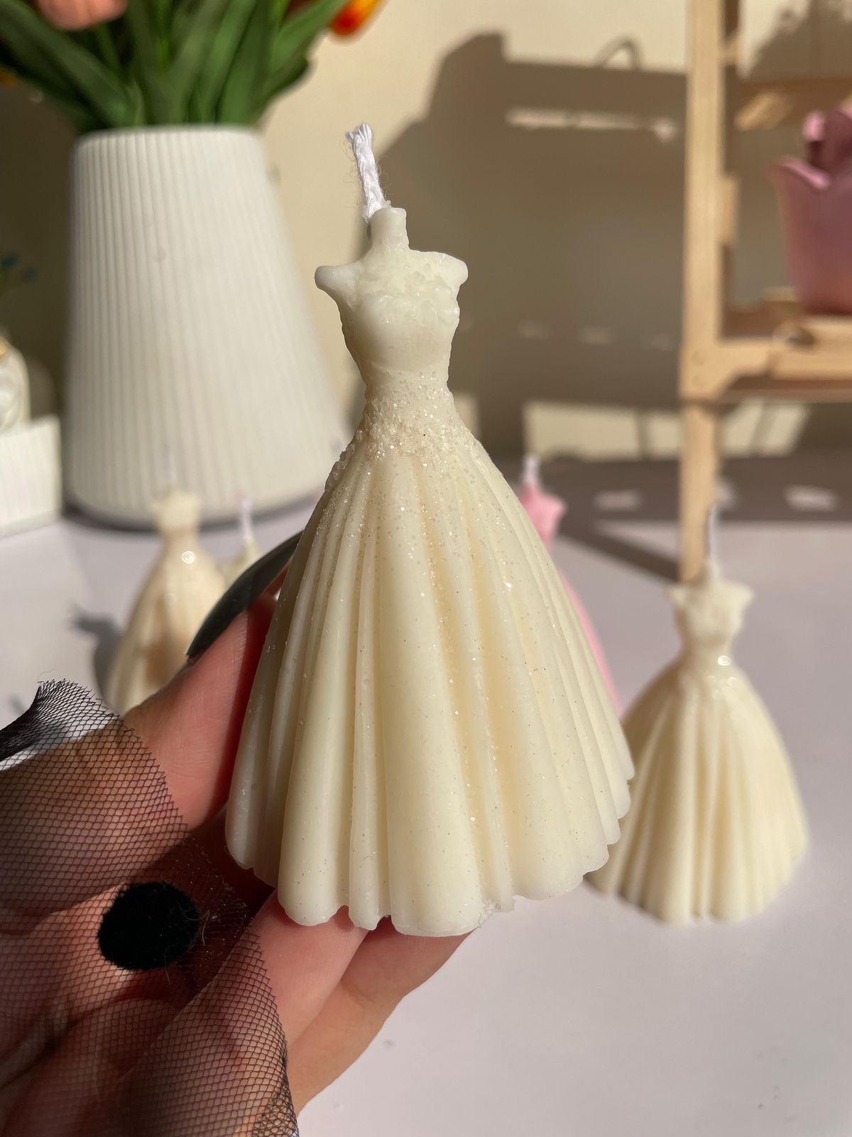 Elegant dress shaped scented candle(customized order available )