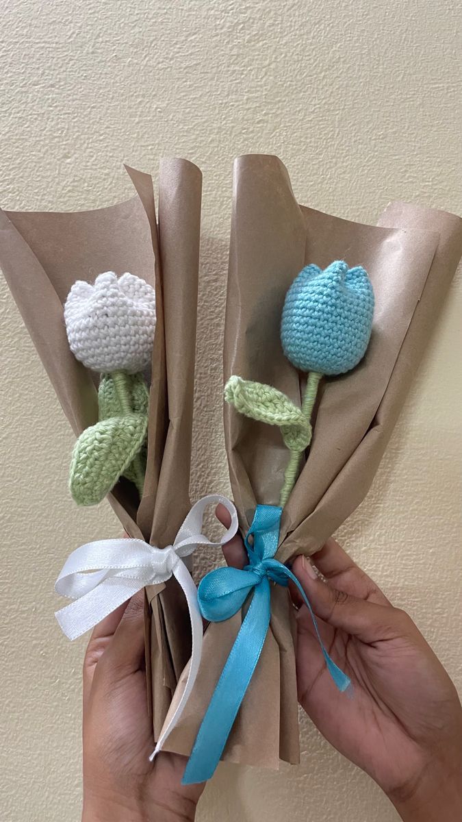 Handmade Crochet Pink Tulip Flower- Everlasting Floral decor ( available in colors) Customize order available