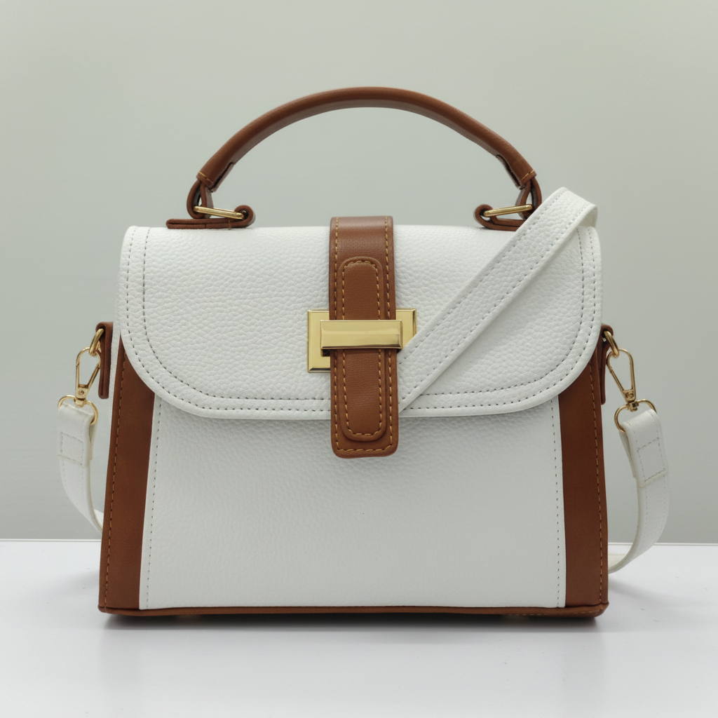 Premium quality 'Stylish Two Tone Handbag with Adjustable Strap