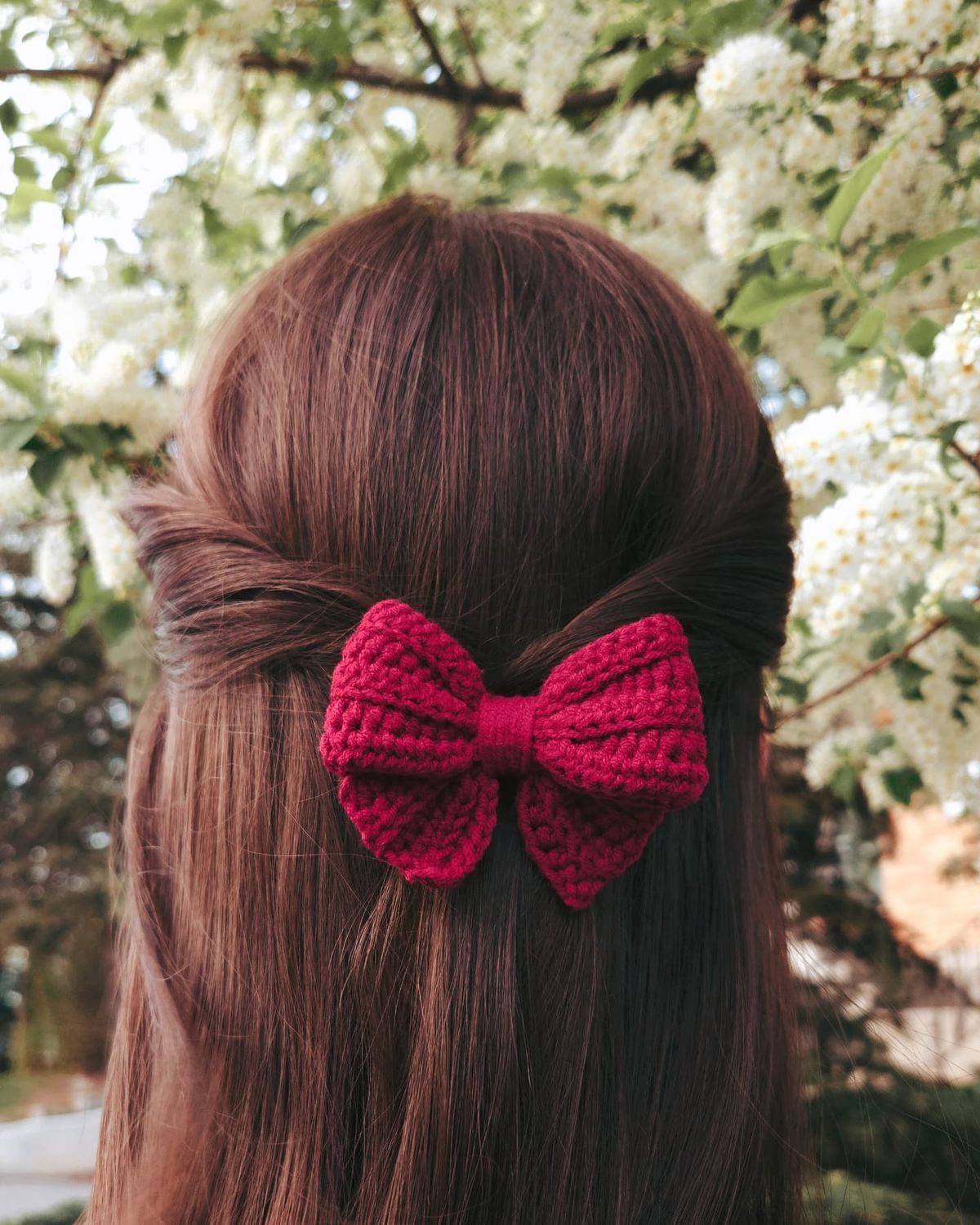 Handmade ute crochet bow hair pin(customized order available)